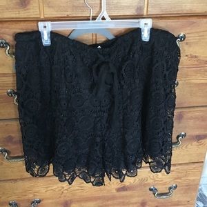 NWT Black Lace Shorts